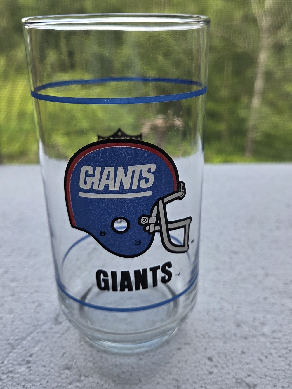 Vintage 1988 Mobil Gas NFL New York Giants Tumbler Glass 14oz